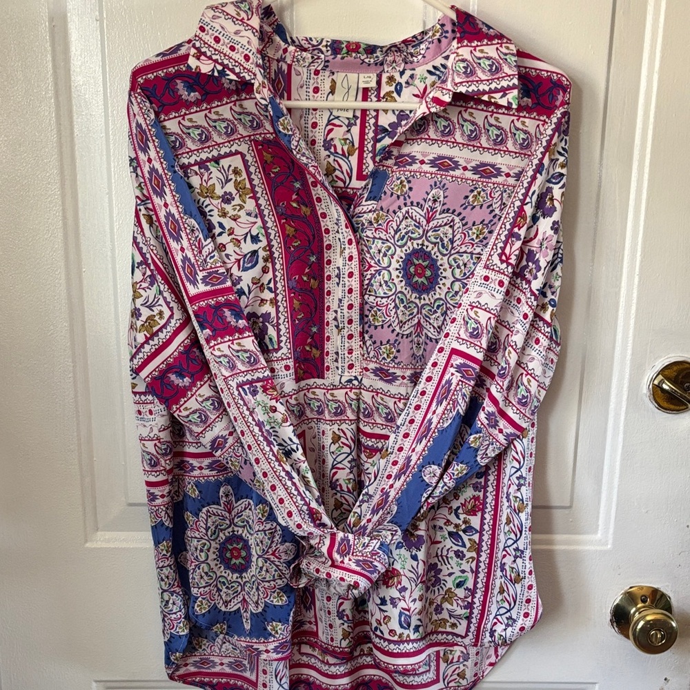 Joie Multicolor Paisley Patchwork Button-Down Shi… - image 2